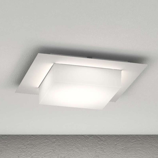 Plafoniera quadrata per esterno balcone grigia miami top light