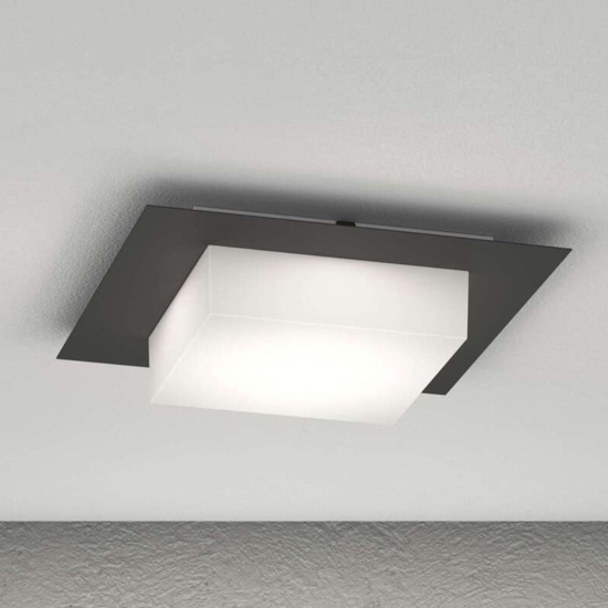 Top light miami nera plafoniera per esterni quadrata moderna