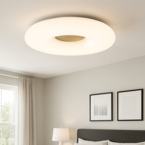 Plafoniera per camera da letto rotonda vetro bianco nero tortora pl dodi ondaluce