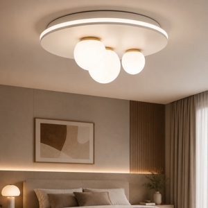 Plafoniera moderna per camera da letto bianco oro perenz ball