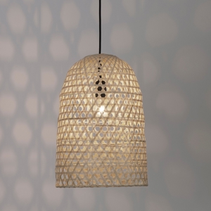 Lampadario cupola in rattan naturale 30 cm