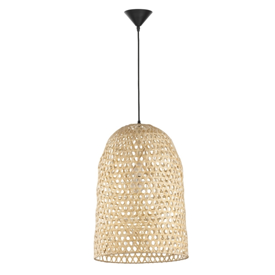 Lampadario cupola 40 cm rattan naturale per sala da pranzo