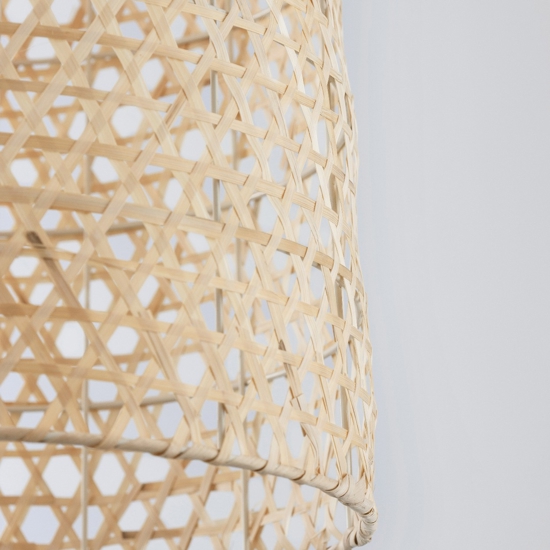 Lampadario cupola 40 cm rattan naturale per sala da pranzo