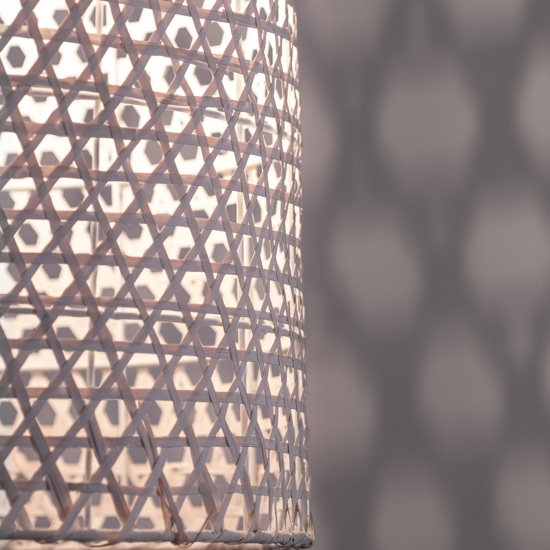 Lampadario di rattan bianco cupola per camera da letto