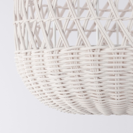 Lampada a sospensione di rattan avorio