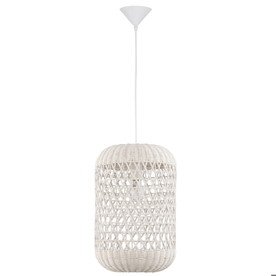 Lampada a sospensione di rattan avorio