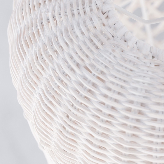 Lampada a sospensione di rattan avorio