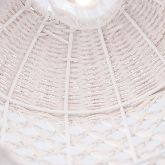 Lampada a sospensione di rattan avorio
