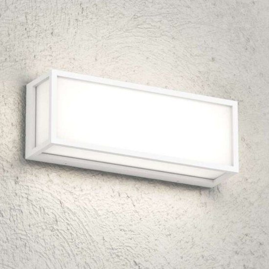 Top light osaka applique rettangolare per esterno moderna bianca