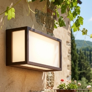 Applique da esterno corten rettangolare top light osaka