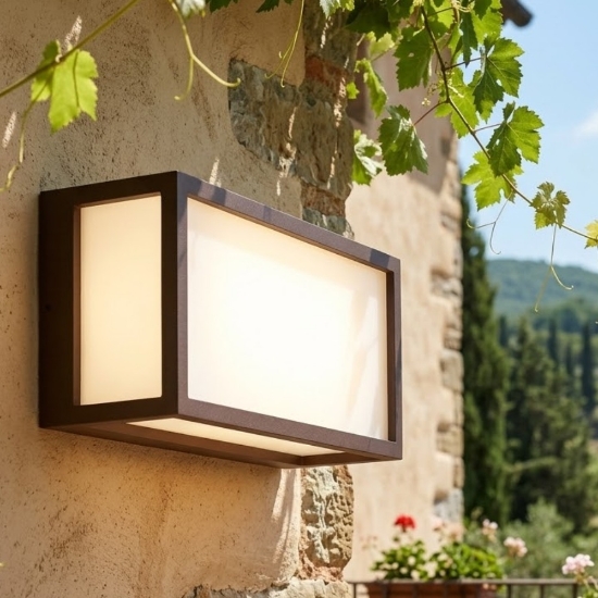 Applique da esterno corten rettangolare top light osaka