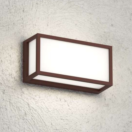 Applique da esterno corten rettangolare top light osaka