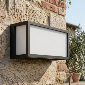Top light osaka applique da esterno rettangolare nera moderna