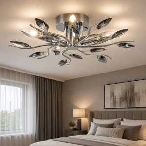 Affralux crystallivs plafoniera per camera da letto cristalli fume cromo