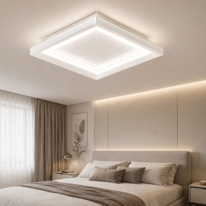 Plafoniera led 30w 3000k bianca quadrata moderna perenz illuminazione