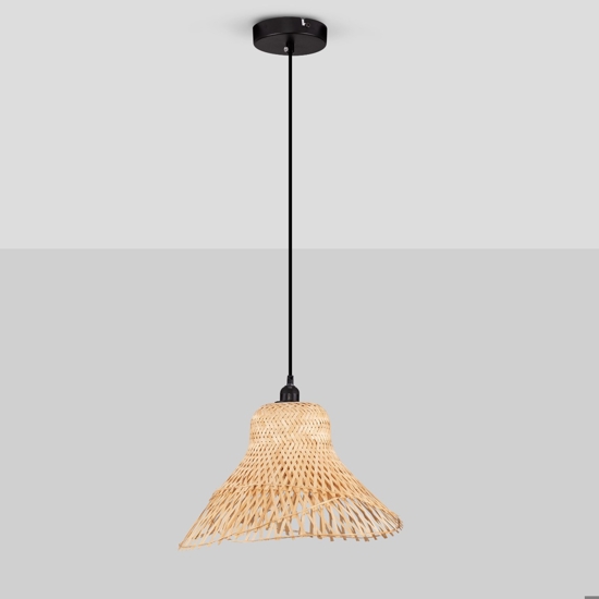 Lampadario cappello di rattan sabbia per tavolo sala da pranzo