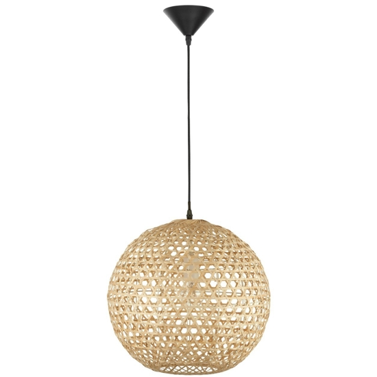 Lampadario sfera di rattan naturale 40 cm per camera da letto