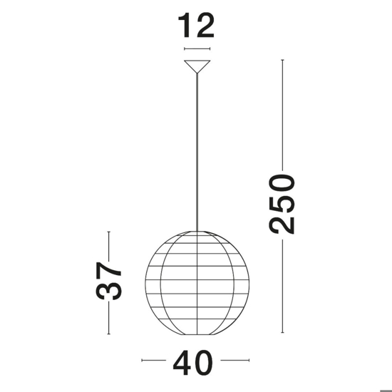 Lampadario sfera di rattan naturale 40 cm per camera da letto