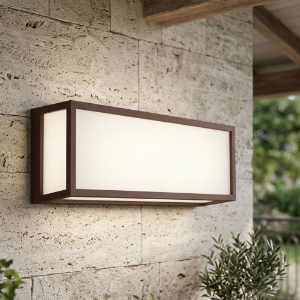 Applique da esterno balcone corten rettangolare top light osaka