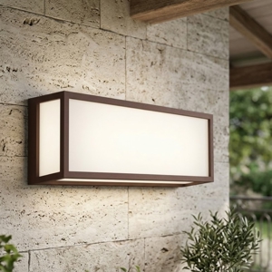 Applique da esterno balcone corten rettangolare top light osaka