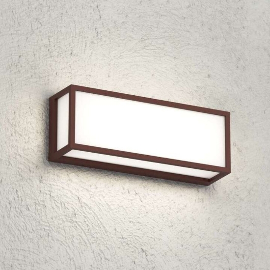 Applique da esterno balcone corten rettangolare top light osaka
