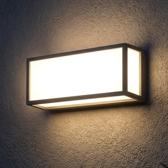 Top light applique da esterno osaka antracite rettangolare moderna