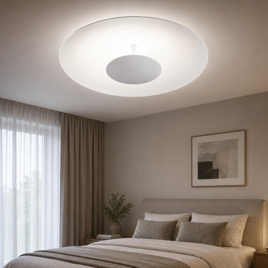 Plafoniera per camera da letto led 3000k linea light horizon bianca