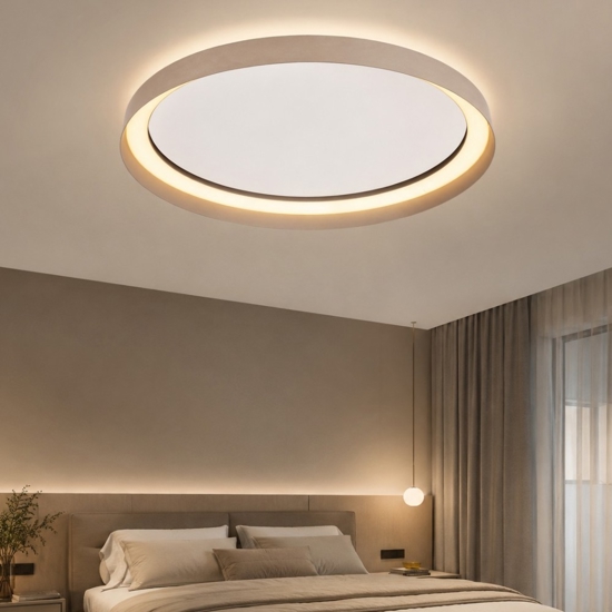 Plafoniera per camera da letto tonda champagne led cct 2700k 4000k