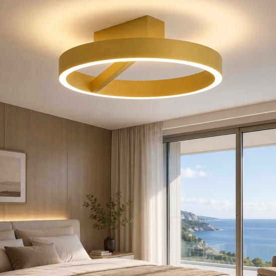 Gea luce criseide plafoniera per camera da letto oro led 3000k