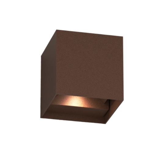 Applique da esterno cubo corten led orientabile cct 3000k 4000k top ligh perth ip65