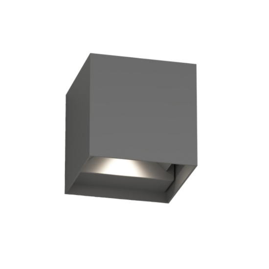 Top light perth applique cubo da esterno antracite led cct 3000k 4000k biemissione