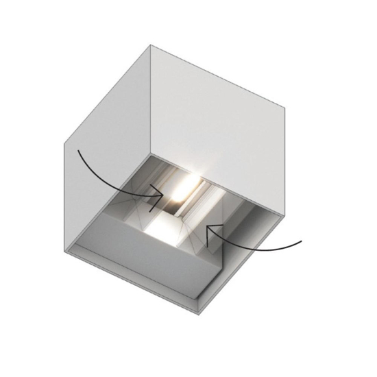 Top light perth applique cubo da esterno antracite led cct biemissione