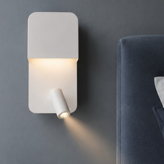 Applique bianco due luci per comodino camera da letto presa usb