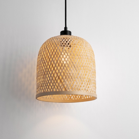 Lampada a sospensione di rattan bamboo naturale 23 cm