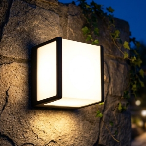 Top light dubai applique da esterno moderno cubo antracite ip54