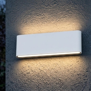 Top light applique da esterno lima bianca led biemissione 20w cct 3000k 4000k