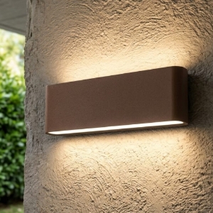 Top light lima applique corten da esterno biemissione luce ip54 led 20w 3000k 4000k