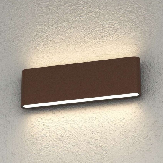 Top light lima applique corten da esterno biemissione luce ip54 led 20w 3000k 4000k