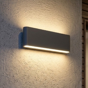 Applique da esterno rettangolare antracite led biemissione cct 3000k 4000k top light lima