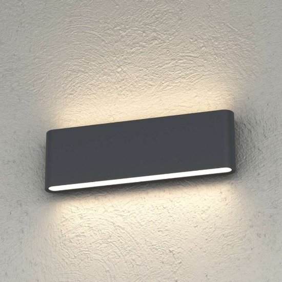 Applique da esterno rettangolare antracite led biemissione cct 3000k 4000k top light lima