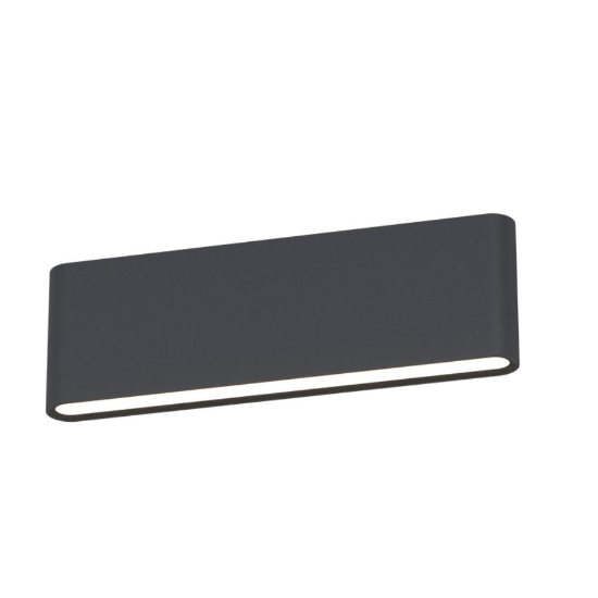 Applique da esterno rettangolare antracite led biemissione cct 3000k 4000k top light lima