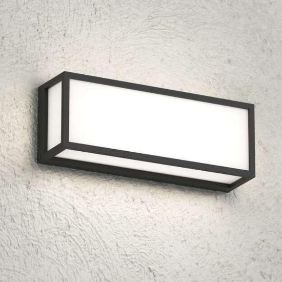 Applique per esterno top light osaka rettangolare nera ip54