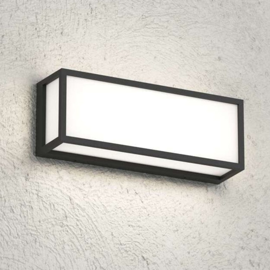 Applique per esterno top light osaka rettangolare nera ip54