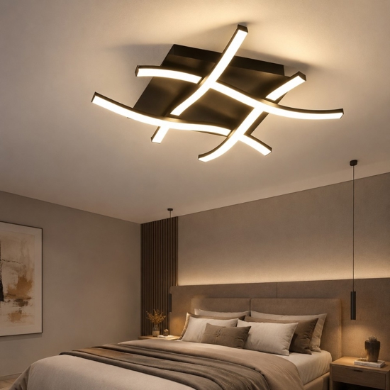 Plafoniera led 34w 2800k marrone ossido design particolare
