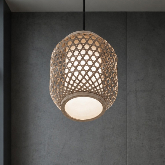 Lampada a sospensione in rattan 20 cm