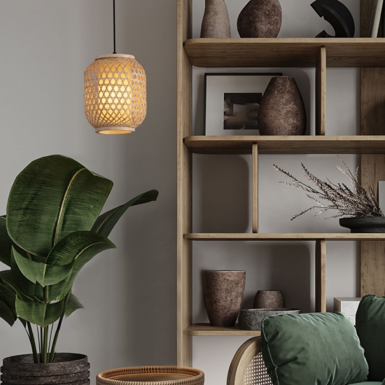 Lampada a sospensione in rattan 20 cm