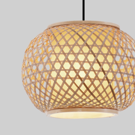 Lampadario a sospensione di rattan 30 cm