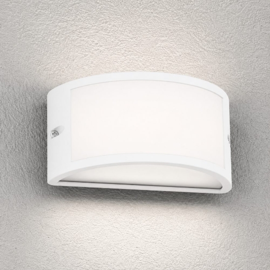 Top light cairo applique da esterno bianca design curvo ip54