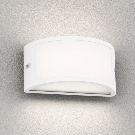 Top light cairo applique da esterno bianca design curvo ip54
