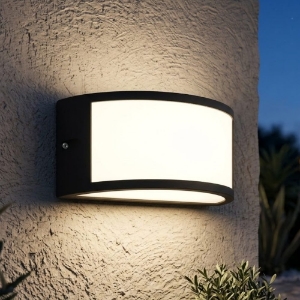Applique da esterno moderna design curvo top light cairo nera
